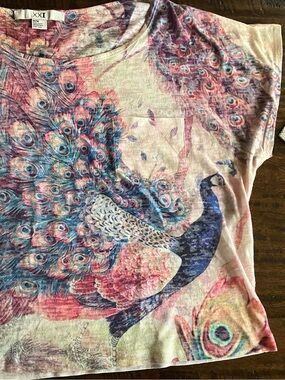 Peacock Print Tee in Multicolor